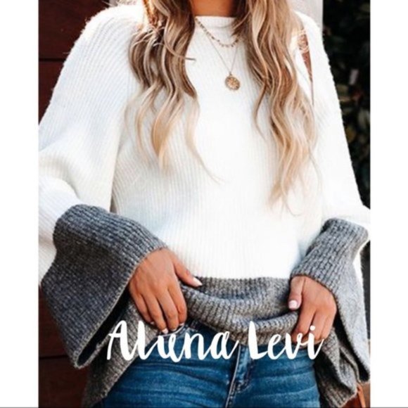 OVERSIZED WIDE SLEEVE KNIT SWEATER - Picture 2 of 8